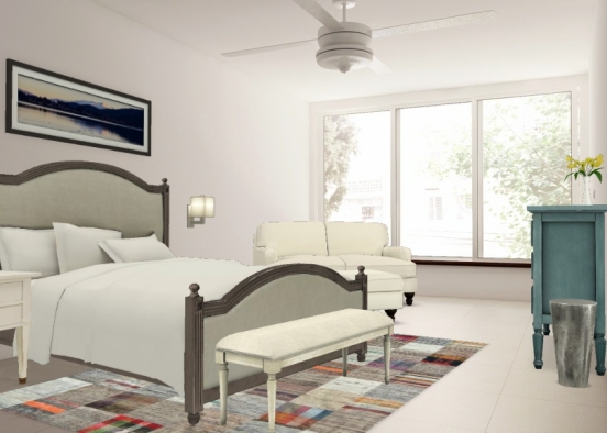 Simple Master bedroom Design Rendering