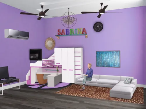 Sabrina’s bedroom (she is made up)