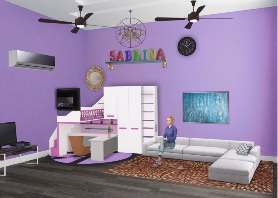 Sabrina’s bedroom (she is made up) Design Rendering