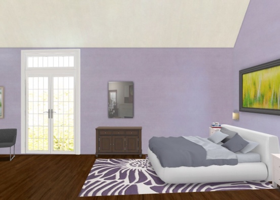 purple bedroom Design Rendering