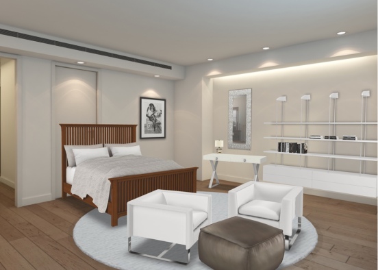 Modern day hotel or teen room Design Rendering