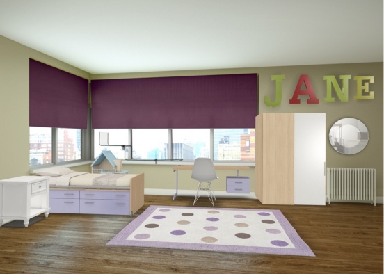 Luxury Kids Room (Purple Edition) Design Rendering