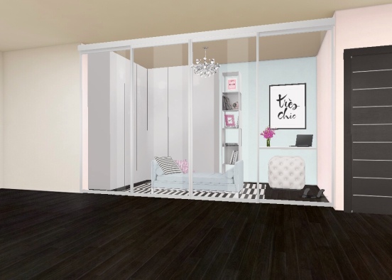 Baby pink closet Design Rendering
