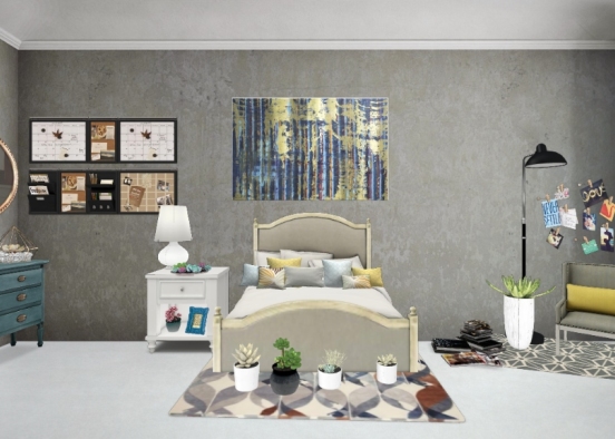 Dormitorio para adolecente Design Rendering