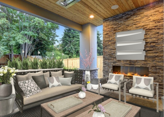 Modern and Chic outdoor living space Design Rendering