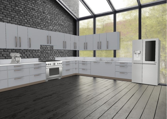 gray kitchen Design Rendering