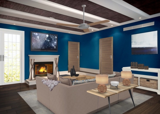 Sea side living room Design Rendering