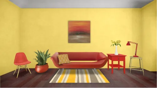 Red and Yellow Multipurpose room