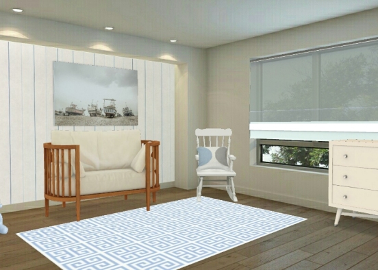 Blue Baby Bedroom Design Rendering