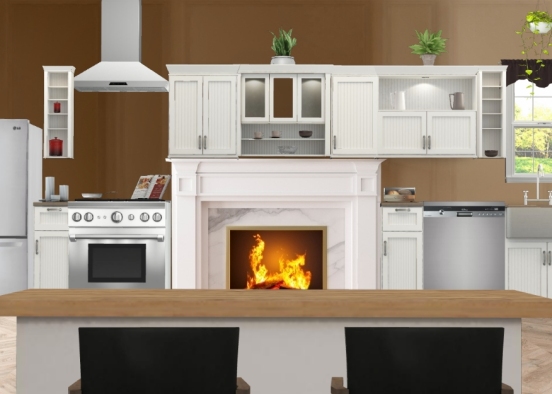 Warm kitchen Design Rendering