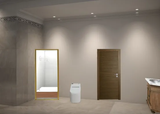 توالت وسط Design Rendering