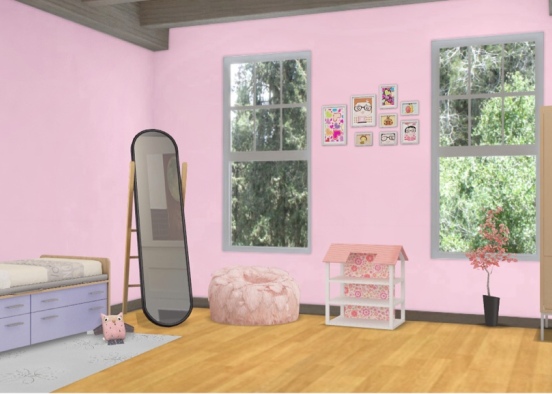 Cute little girls bedroom  Design Rendering