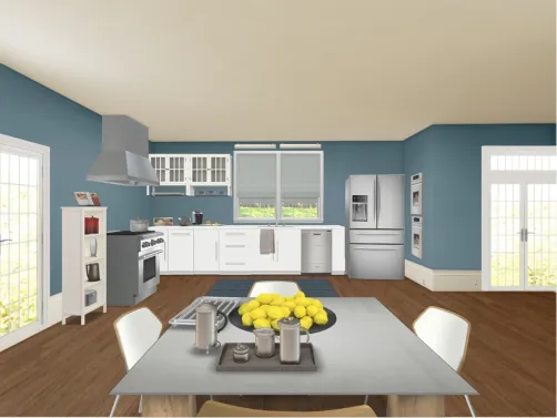 teal kitchen