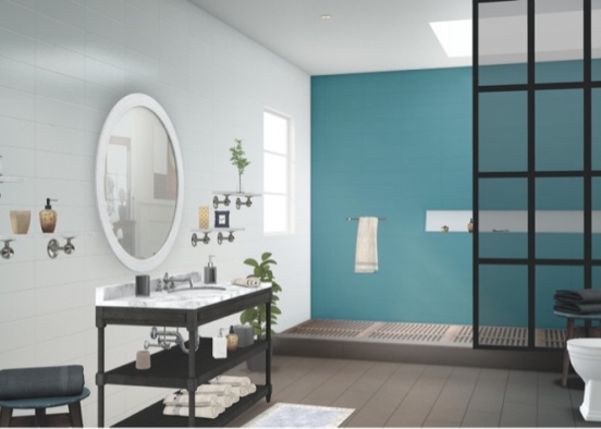 Airy Fresh Bathroom  Design Rendering