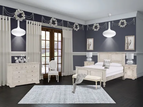 Chambre bleu glacé.