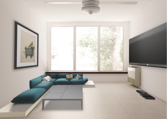 Modern living area Design Rendering