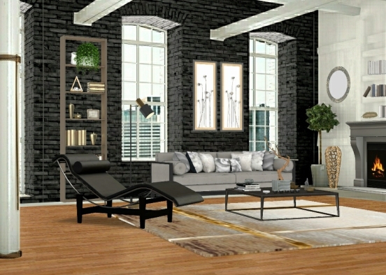 Livingroom in NYC Design Rendering