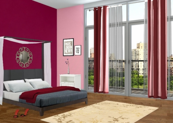 Elegant bedroom Design Rendering