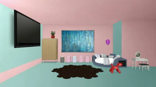 Pink blue & red bedroom💗💙💘