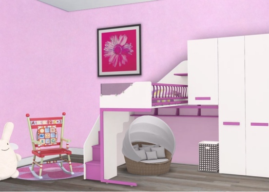 kiddy room for little sweet girls Design Rendering