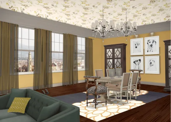 French Dining Room Design Rendering