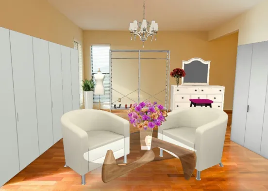 Área de cima do quarto do casal (closet) Design Rendering