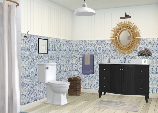 Bathroom Vintåge Style Design Rendering