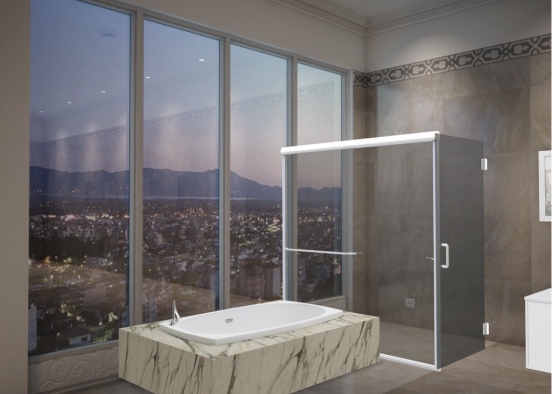 Apartment Luxury Bathroom Design Rendering