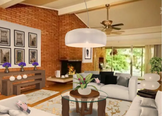 cool living room  Design Rendering