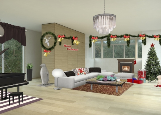 Xmas special living room Design Rendering