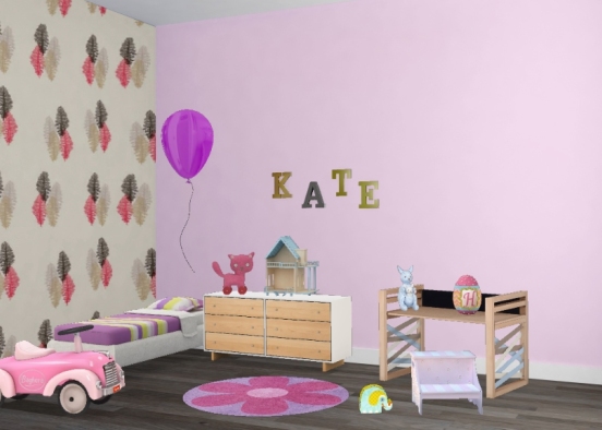 Kid room for my sister. She like pink very much. 😂 😍  Design Rendering
