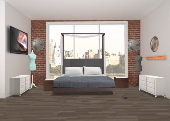 New york apartment bedroom Design Rendering