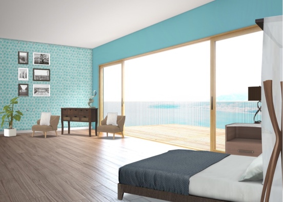 Seaside Bedroom Design Rendering