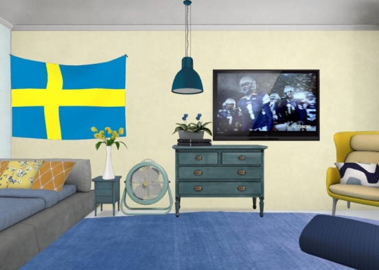 Swedish room Design Rendering