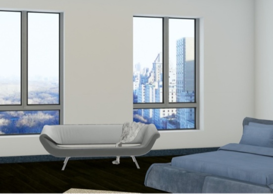 minimalist blue and gray Design Rendering