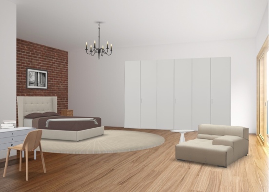 Rustic bedroom Design Rendering
