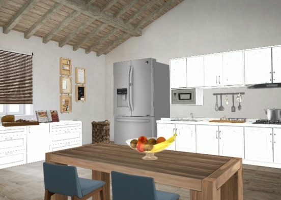 Cozinha simples moderna Design Rendering