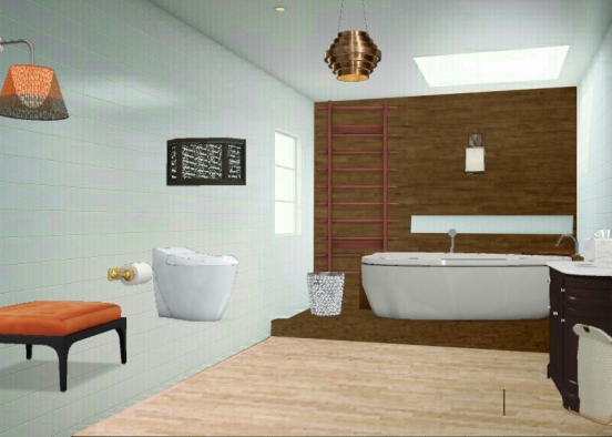 Relaxing bathroom where u can play on your phone or bath Design Rendering