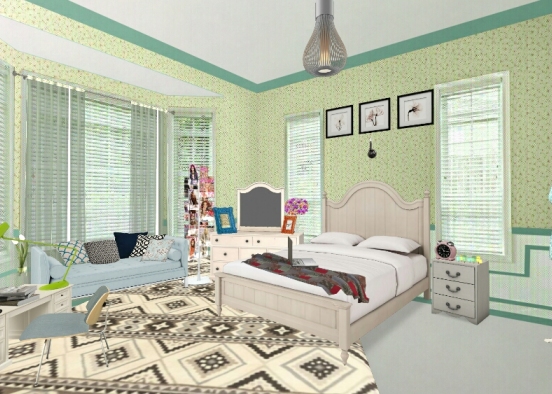 Sweet & Cozy Bedroom Design Rendering
