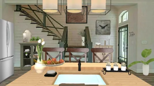 Staircase kitchen