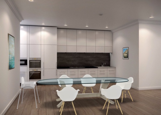 Family kitchen-dining room Design Rendering