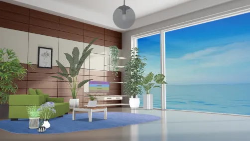 jungle living room by the sea 