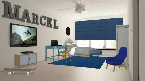 Dormitorio azul