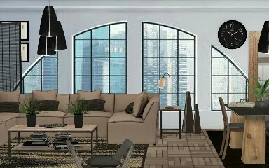 The wooden interior