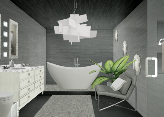 Grey Spa Bath Design Rendering