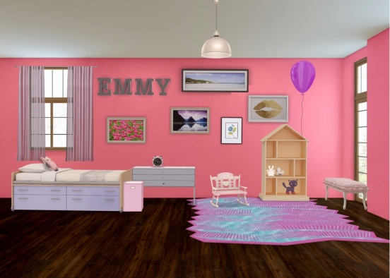 Cute girls room Design Rendering