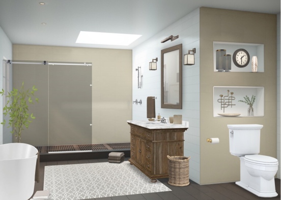 brown bathroom Design Rendering