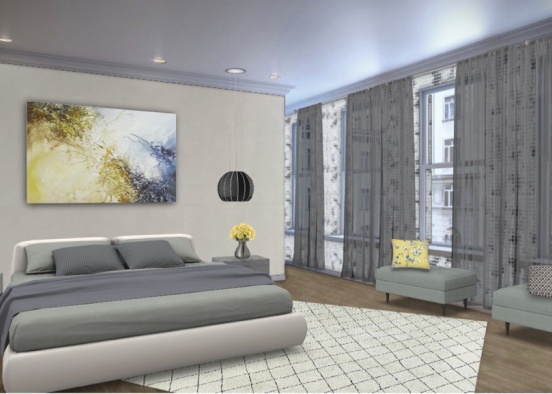Urban bedroom  Design Rendering