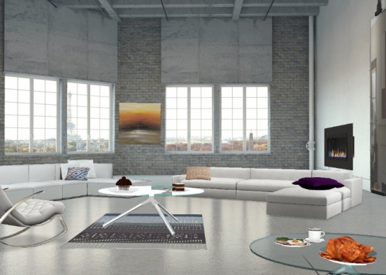 Beautiful living room Design Rendering