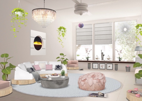 Cosy and sweet living Design Rendering